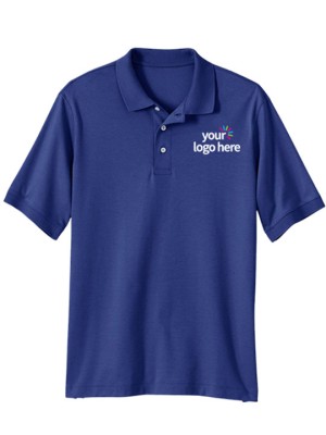 Short Sleeve Cotton Polo T-Shirt Blue